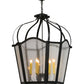 Meyda Lighting Citadel 32" 6-Light Blackwash Pendant Light With Clear Seeded Shade Glass