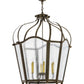 Meyda Lighting Citadel 32" 6-Light Organic Rust Pendant Light With Clear Seeded Shade Glass