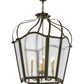 Meyda Lighting Citadel 32" 6-Light Organic Rust Pendant Light With Clear Seeded Shade Glass