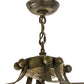 Meyda Lighting Citadel 32" 6-Light Organic Rust Pendant Light With Clear Seeded Shade Glass