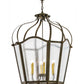 Meyda Lighting Citadel 32" 6-Light Organic Rust Pendant Light With Clear Seeded Shade Glass