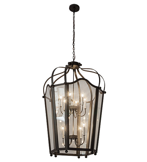 Meyda Lighting Citadel 33" 10-Light Oil Rubbed Bronze Pendant Light With Clear Crystal Idalight Shade Glass