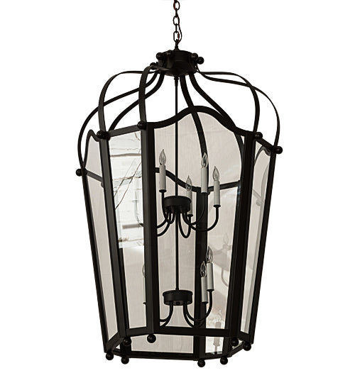 Meyda Lighting Citadel 33" 10-Light Oil Rubbed Bronze Pendant Light With Clear Crystal Idalight Shade Glass