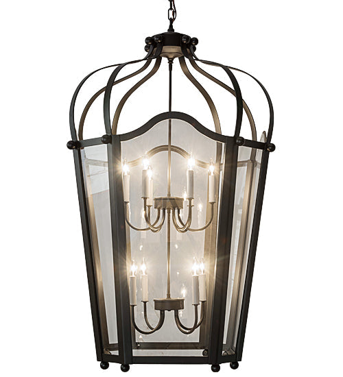 Meyda Lighting Citadel 33" 10-Light Oil Rubbed Bronze Pendant Light With Clear Crystal Idalight Shade Glass