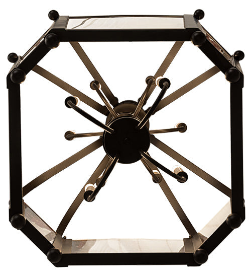 Meyda Lighting Citadel 33" 10-Light Oil Rubbed Bronze Pendant Light With Clear Crystal Idalight Shade Glass