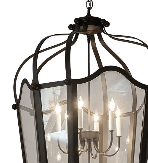 Meyda Lighting Citadel 33" 10-Light Oil Rubbed Bronze Pendant Light With Clear Crystal Idalight Shade Glass