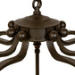 Meyda Lighting Citadel 33" 10-Light Oil Rubbed Bronze Pendant Light With Clear Seeded Shade Glass