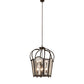 Meyda Lighting Citadel 33" 10-Light Oil Rubbed Bronze Pendant Light With Clear Seeded Shade Glass