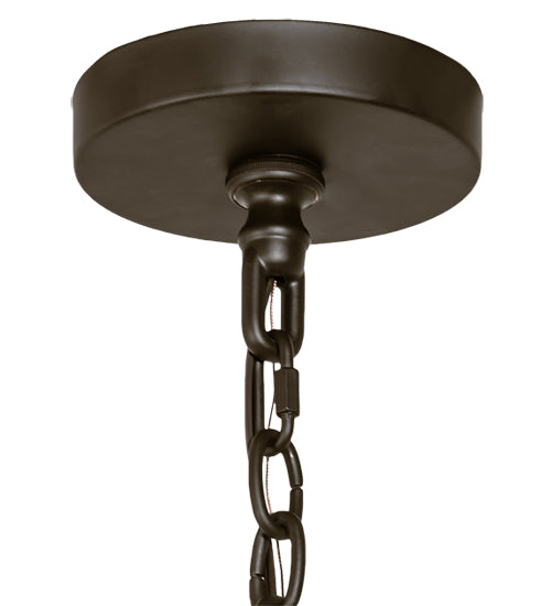 Meyda Lighting Citadel 33" 10-Light Oil Rubbed Bronze Pendant Light With Clear Shade Glass