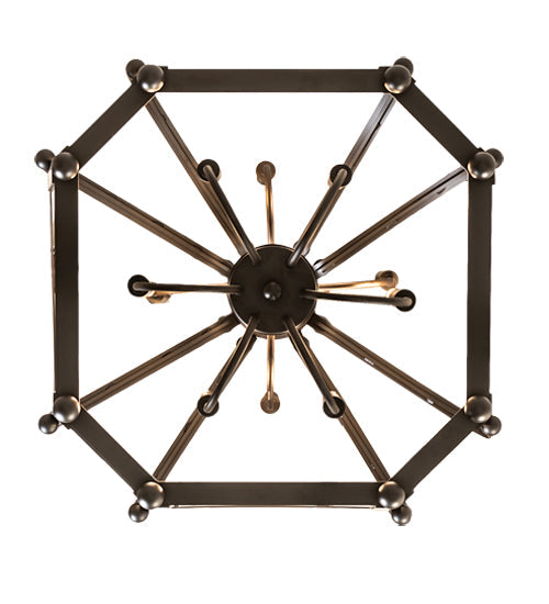 Meyda Lighting Citadel 33" 10-Light Oil Rubbed Bronze Pendant Light With Clear Shade Glass