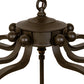 Meyda Lighting Citadel 33" 10-Light Oil Rubbed Bronze Pendant Light With Clear Shade Glass