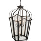 Meyda Lighting Citadel 33" 10-Light Textured Black Pendant Light With Clear Crystal Idalight Shade Glass
