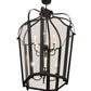 Meyda Lighting Citadel 33" 10-Light Textured Black Pendant Light With Clear Crystal Idalight Shade Glass