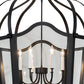 Meyda Lighting Citadel 33" 10-Light Textured Black Pendant Light With Clear Crystal Idalight Shade Glass