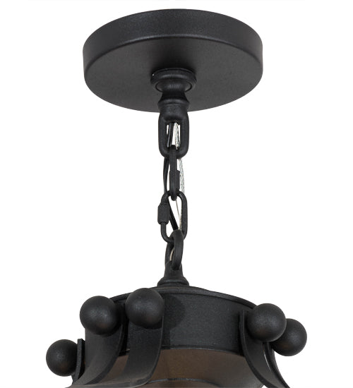 Meyda Lighting Citadel 33" 10-Light Textured Black Pendant Light With Clear Crystal Idalight Shade Glass