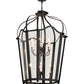 Meyda Lighting Citadel 33" 10-Light Textured Black Pendant Light With Clear Crystal Idalight Shade Glass