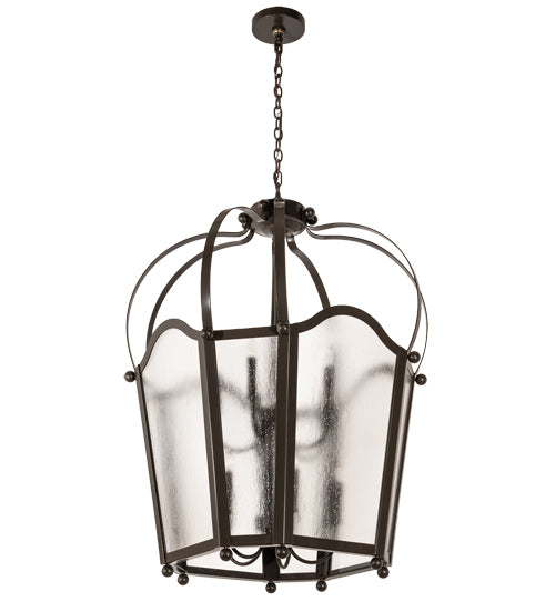 Meyda Lighting Citadel 33" 10-Light Timeless Bronze Pendant Light With Rainstone Idalight Shade