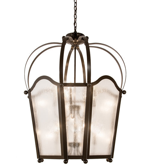 Meyda Lighting Citadel 33" 10-Light Timeless Bronze Pendant Light With Rainstone Idalight Shade