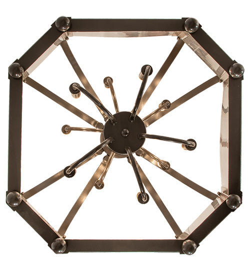 Meyda Lighting Citadel 33" 10-Light Timeless Bronze Pendant Light With Rainstone Idalight Shade