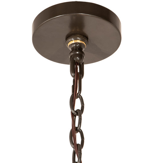 Meyda Lighting Citadel 33" 10-Light Timeless Bronze Pendant Light With Rainstone Idalight Shade