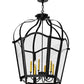 Meyda Lighting Citadel 33" 6-Light Blackwash Pendant Light With White Clear Crystal Idalight Shade
