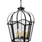 Meyda Lighting Citadel 33" 6-Light Blackwash Pendant Light With White Clear Crystal Idalight Shade
