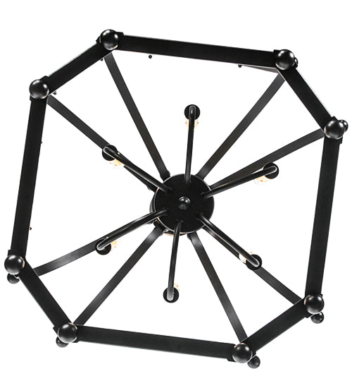 Meyda Lighting Citadel 33" 6-Light Blackwash Pendant Light With White Clear Crystal Idalight Shade
