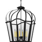Meyda Lighting Citadel 33" 6-Light Chestnut Pendant Light With Clear Shade Glass
