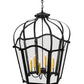 Meyda Lighting Citadel 33" 6-Light Chestnut Pendant Light With Clear Shade Glass