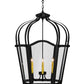 Meyda Lighting Citadel 33" 6-Light Chestnut Pendant Light With Clear Shade Glass