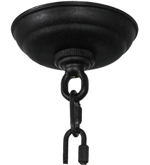 Meyda Lighting Citadel 33" 6-Light Chestnut Pendant Light With Clear Shade Glass
