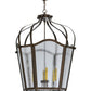 Meyda Lighting Citadel 33" 6-Light Gilded Tobacco Pendant Light With Clear Seeded Shade Glass