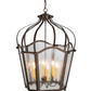 Meyda Lighting Citadel 33" 6-Light Gilded Tobacco Pendant Light With Clear Seeded Shade Glass