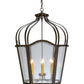 Meyda Lighting Citadel 33" 6-Light Gilded Tobacco Pendant Light With Clear Seeded Shade Glass