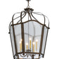 Meyda Lighting Citadel 33" 6-Light Gilded Tobacco Pendant Light With Clear Seeded Shade Glass