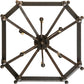 Meyda Lighting Citadel 33" 6-Light Gilded Tobacco Pendant Light With Clear Seeded Shade Glass