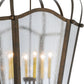 Meyda Lighting Citadel 33" 6-Light Gilded Tobacco Pendant Light With Clear Seeded Shade Glass