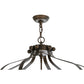 Meyda Lighting Citadel 33" 6-Light Gilded Tobacco Pendant Light With Clear Seeded Shade Glass
