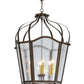 Meyda Lighting Citadel 33" 6-Light Gilded Tobacco Pendant Light With Clear Seeded Shade Glass
