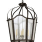Meyda Lighting Citadel 33" 6-Light Golden Bronze Pendant Light With Clear Seeded Shade Glass