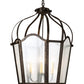 Meyda Lighting Citadel 33" 6-Light Golden Bronze Pendant Light With Clear Seeded Shade Glass