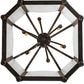 Meyda Lighting Citadel 33" 6-Light Golden Bronze Pendant Light With Clear Seeded Shade Glass