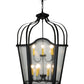 Meyda Lighting Citadel 34" 12-Light Blackwash Pendant Light With Rainstone Idalight Shade Glass