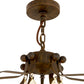 Meyda Lighting Citadel 35" 12-Light Classic Rust Pendant Light With Clear Shade Glass