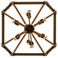 Meyda Lighting Citadel 35" 12-Light Classic Rust Pendant Light With Clear Shade Glass
