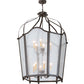 Meyda Lighting Citadel 42" 12-Light 2-Tier Oil Rubbed Bronze Pendant Light With Rainstone Idalight Shade Glass
