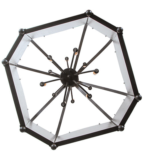Meyda Lighting Citadel 42" 12-Light 2-Tier Oil Rubbed Bronze Pendant Light With Rainstone Idalight Shade Glass