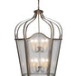 Meyda Lighting Citadel 42" 12-Light Antique Copper Pendant Light With Rainstone Idalight Shade
