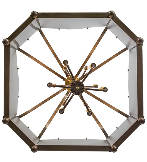 Meyda Lighting Citadel 42" 12-Light Antique Copper Pendant Light With Rainstone Idalight Shade