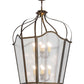 Meyda Lighting Citadel 42" 12-Light Antique Copper Pendant Light With Rainstone Idalight Shade